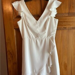 Elegant White Ruffle Dress
